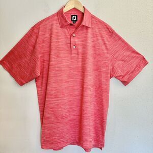 FOOTJOY FJ Golf Polo Stretch Short Sleeve Breathable Shirt Mens M Preppy RED